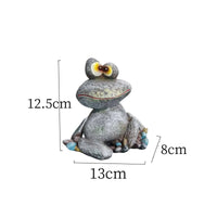 Stone Frog Ornament Large Eyes Pebble-Textured Frog Gift Idea for Patio, Balcony