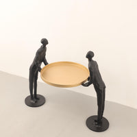 现代简约个性金属人物钥匙收纳托盘摆件玄关客厅电视柜家居装饰品