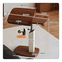 Rolling Bedside Laptop Rotating desk° Rotating Top Adjustable C-Table Gas Lift
