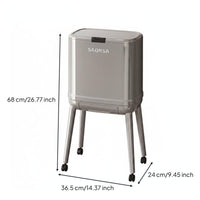 Rolling Garbage Bin with Lid Large Capacity for Bathroom, Living Room
