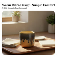Japanese Design Tea Cup Flow Glaze Ceramic Cup for Vintage Enthusiasts, Home Decorators, Breakfast, Daily Use, Kitchen