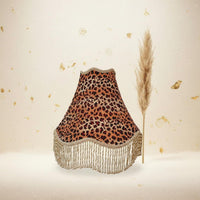 Velvet Fringe Lamp Shade French Design Leopard Print Lampshade