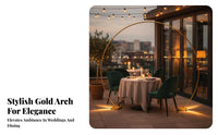 Gold Wedding Arch Frame Golden Finish Circular Wedding Backdrop Stand Metal Circle Backdrop Stand Easy Assembly for Weddings