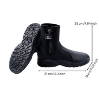 5mm Dive Boots with Hard Sole Treaded Dive Boots with Zipper Non-Slip Footwear Secure for Snorkeling