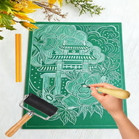 Printmaking Set with Board and Carving Tools for DIY Stamp Art