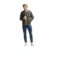 Hand-Painted Male Figurine Resin Material Miniature Man Figure for Dioramas