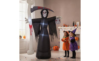 Inflatable Grim Reaper with Blade Spooky Inflatable Grim Reaper Decoration Freestanding Giant for Yard, Haunted House