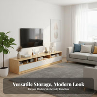 Floor TV Stand with Storage Space Saving Contemporary Television Stand with Storage Multifunctional Modern Entertainment Cabinet