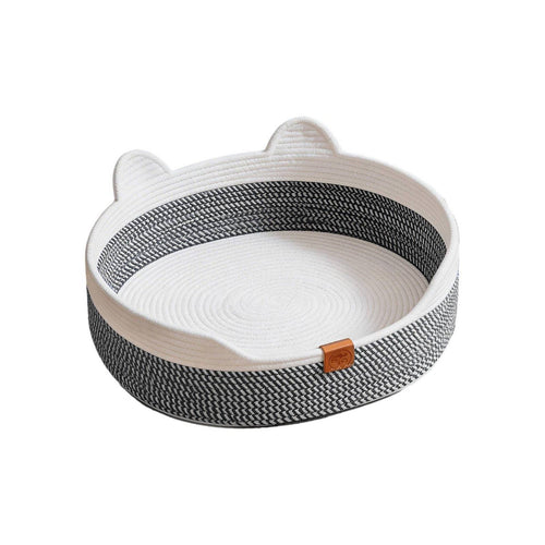 Woven Cat Bed Handwoven Cat Bed with Mat Breathable for Bedroom, Small Dogs