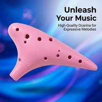 12 Hole Ocarina for Beginners, Alto C Resin Material Instrument with Carry Bag, Music Learning and Practice for Children Adults