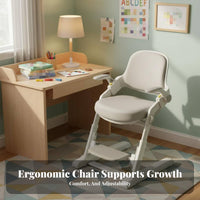 Ergonomic Splitspine Learning Seat Stable Base Ergonomic Splitspine Desk Chair Soft Padded Locking Casters for Children 6-12