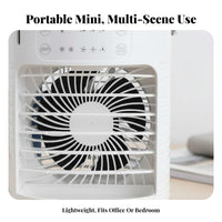 Desktop Air Chiller 7-Color Portable Water-Cooled Chiller Triple Fan Settings Speeds Desktop Misting Fan for Bedroom, Dorm Room, Camping