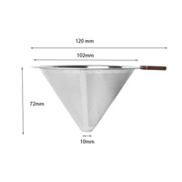 Stainless Steel Coffee Filter Full-Bodied Flavor Reusable Pour-over Coffee Cone