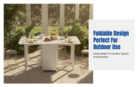Foldable Dining Table & Chair Set, Rectangular, Extendable, Mobile, Space-Saving, Multi-Functional for Apartments