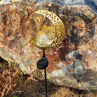 Crackle Glass Solar Light Decorative Solar Moon Lamp Automatic on/deactivated