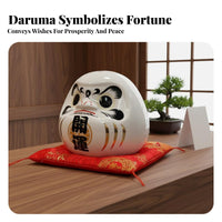 Creative Gift Daruma Doll Coin Box Vintage Design Daruma Coin Box Exquisite Craftsmanship for Business Owners, Home Entrance, Office Desk