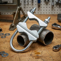 U-Bolt Pipe Clamp M8 Pipe Clamp with Saddle Zinc-Coated-Bolt with Saddle Plate for Installers, Hobbyists