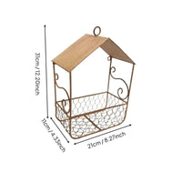 Wrought Iron Hanging Basket Rustic Metal Hanging Planter Basket for Balcony