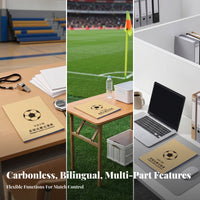 3-Part Copies Football Match Log Book Bilingual Soccer Scorebook Ruled Tables