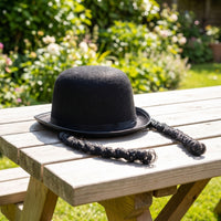 Bowler Hat with Braids for All Genders Costume Bowler Hat Classic for Adults