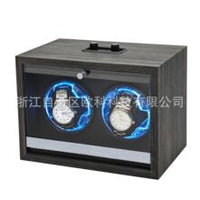 Sandalwood High-Gloss 3-Slot Watch Winder with 3 Storage Compartments