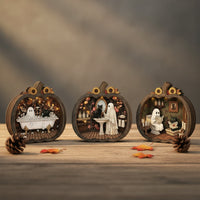 3 Pieces Fall Wooden Pumpkin Cutout