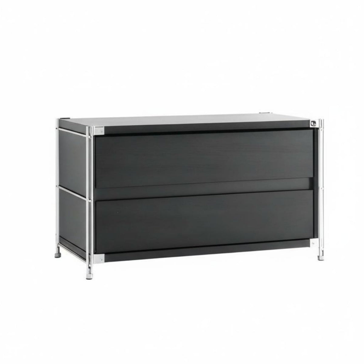 Modernist Design Media Console Versatile Use Wood and Steel TV Cabinet Sturdy Construction TV Stand with Storage for Apartment Dwellers, Adults