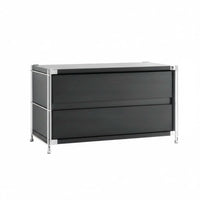 Modernist Design Media Console Versatile Use Wood and Steel TV Cabinet Sturdy Construction TV Stand with Storage for Apartment Dwellers, Adults