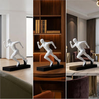 Running Figurine Abstract Running Figure Faceted for Living Room, Art Collectors