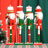 38cm Candy Series Cake Head Nutcracker Wooden Christmas Decoration