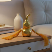 Brass Gourd Statue Golden Gourd Polished Finish Chinese Figurine for Collectors