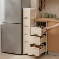 Slim Gap Storage Cabinet with Drawers for Kitchen and Bathroom, Waterproof Narrow Shelf Organizer