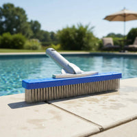10 Inch Pool Brush Stain Removal Aluminum Back Scrub Brush Easy to Maneuver