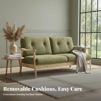 Wood Frame Fabric Armchair rustic Country design Lounge Chair Removable and cleanable Cover Designer Inspired for Adults, Office