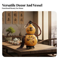 Chinese Hulu Gourd Bottle Multi-Functional Chinese Beverage Gourd Traditional Hu Lu Bottle Handmade Traditional Decorative