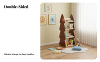 Revolving Tree-Shaped Book Display 360° Rotation Rotating Tree-Shaped Shelf Child-Safe Accessible Design for Children, Playroom