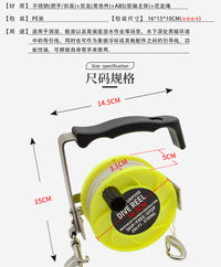 150/290FT洞潜可调把手线轮技潜引导绳SMB浮标放绳器水下作业布线