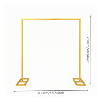 Gold Metal Arch Stand Portable Square Tubing Arch Frame Indoor Outdoor Use