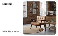 High-Density Foam Cushion Retro Cafe Booth Sofa Stain-Resistant Wooden Frame Armchair Waterproof Tufted Leatherette Loveseat for Restaurant Owners, Bar Managers, Interior Designers, Reception Area, Lounge