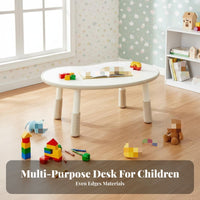 Adjustable Peanut-Shaped Desk Wipe-Clean Desktop for Playroom, Toddlers, Parents