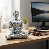 Meditative Muscle Buddha Decoration Creative Design Muscular Buddha Statue Resin Desktop Decoration Hand-Polished Feng Shui