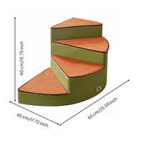 Curved Pet Step Removable and Washable Cover Curved Foam Pet Step Tool Setup Non-Slip Dog Stairs for Bedside, Sofa Side