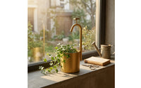 Planter with Faucet Compact Faucet Planter Petite Flowerpot Pot for Living Room, Garden, Patio