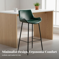 Upholstered High Stool with Backrest Utilitarian Bar Stool Chair Modern Design Easy to Clean for Interior Designers, Eatery