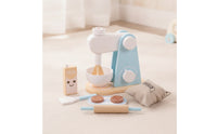 Wooden Toy Mixer Tabletop Wooden Play Mixer with Bowl Realistic Playset for Young Children