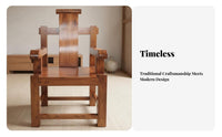 Traditional Asian design aesthetic sturdy Wood Armchair With Armrests Dining Chair Minimalist Design Seating Furniture Ergonomic Backrest for Restaurant Owners, Interior Decorators, Kitchen, Living Room, Reception Area, perusing alcove