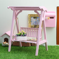 1:12娃娃屋dollhouse迷你家具花园微场景木质微缩工艺品秋千摆件