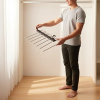 Foldable Trouser Hanger Heavy Duty Folding Pants Hanger Vertical and Horizontal Hanging Wardrobe Organizer for Closet, Laundry Room