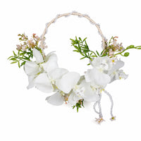 Wreath Bouquet with Pearl Handle Beaded Decorations Faux for Bridal Photoshoots
