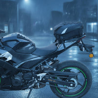 Expandable Motorcycle Tail Bag Hard Shell Motorcycle Rear Seat Bag Large Capacity Backpack Multifunctional for Commuters, Outdoor Riding, Daily Commuting